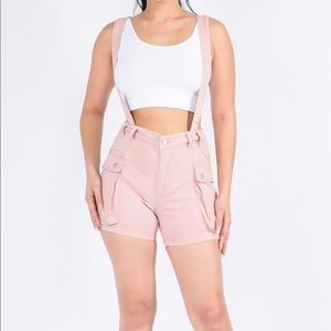 Women’s Size Large Blush Pink Overall/Shorts